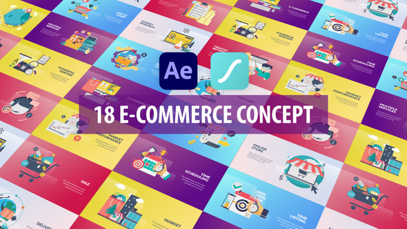E-Commerce Concept - Flat Animation