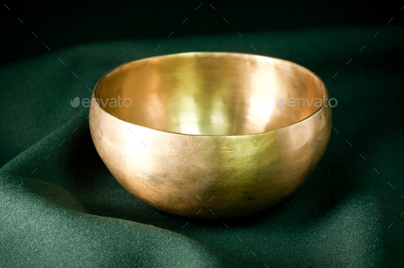 Singing bowl for aura and bio-field recovery from metals Stock Photo by ...