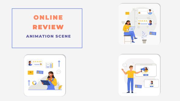 Customers Online Review Animation Scene