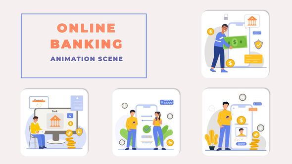 Online Banking Animation Scene
