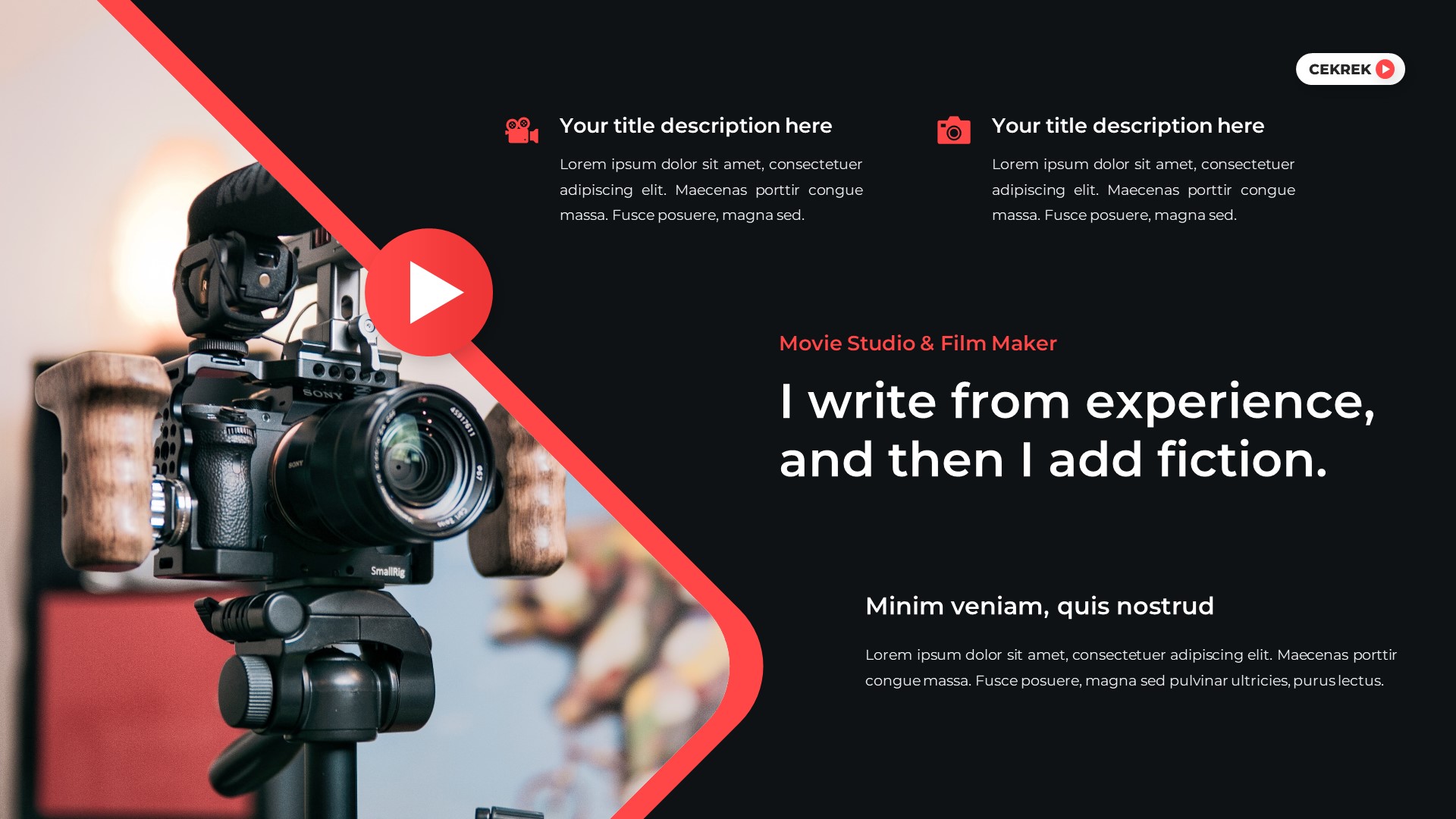 Cekrek - Movie Studio & Film Maker Powerpoint Template, Presentation ...