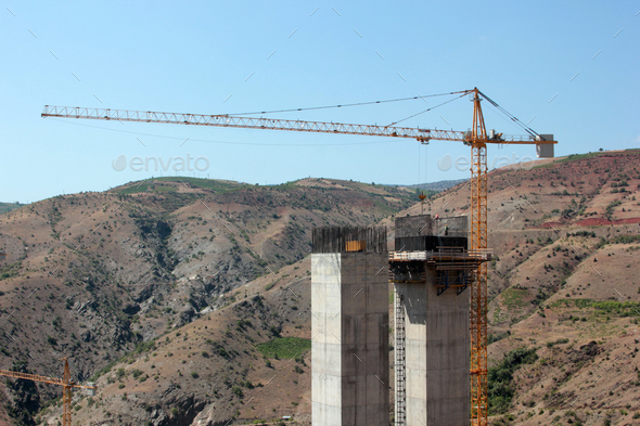 Viaduct construction, construction site Hadim Konya Turkey