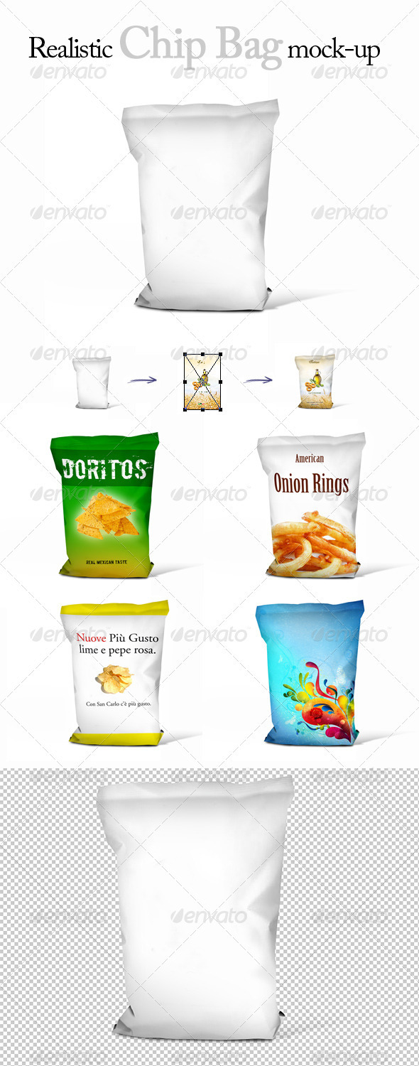 Realistic Chips Bag Mock-Up by 2mediax | GraphicRiver