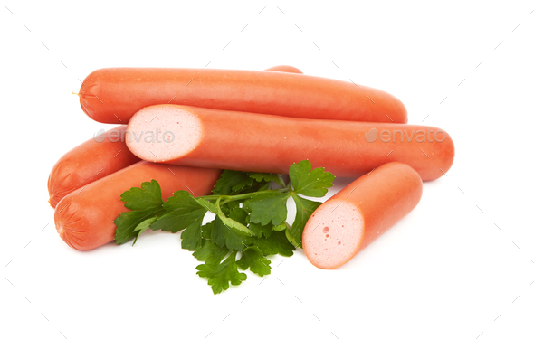 Fresh sausages isolated - Stock Photo - Images
