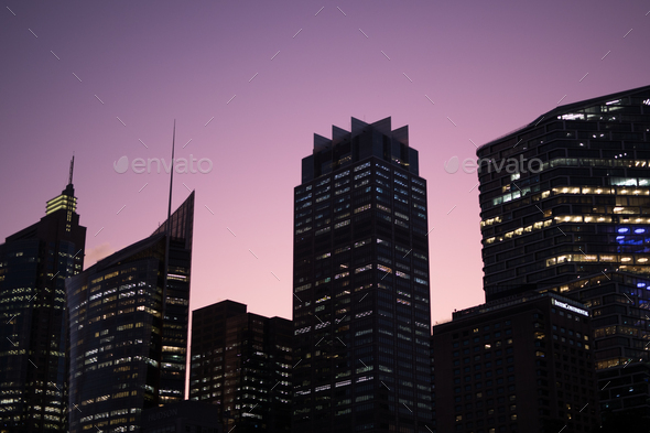 Buildings at night - Stock Photo - Images