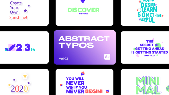 Abstract Typo 03 for After Effects Titles template preview