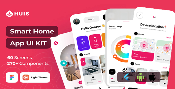Huis - Smart Home Flutter App Ui Template(Figma Included)