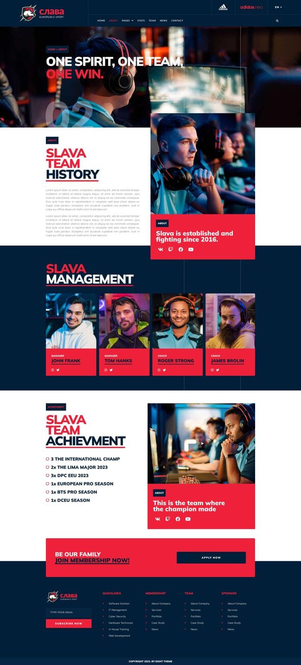 Slava - Esport & Gaming Elementor Template Kit by Design_8 | ThemeForest