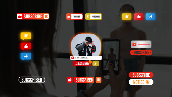 Youtube Buttons Titles template preview