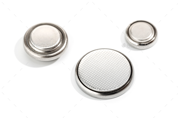 Button cell battery or coin cell group - Stock Photo - Images