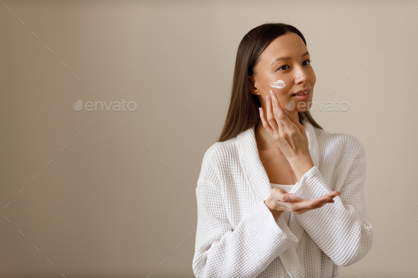 woman face building yoga and facial gymnastics self massage and rejuvenating exercises procedure - Stock Photo - Images