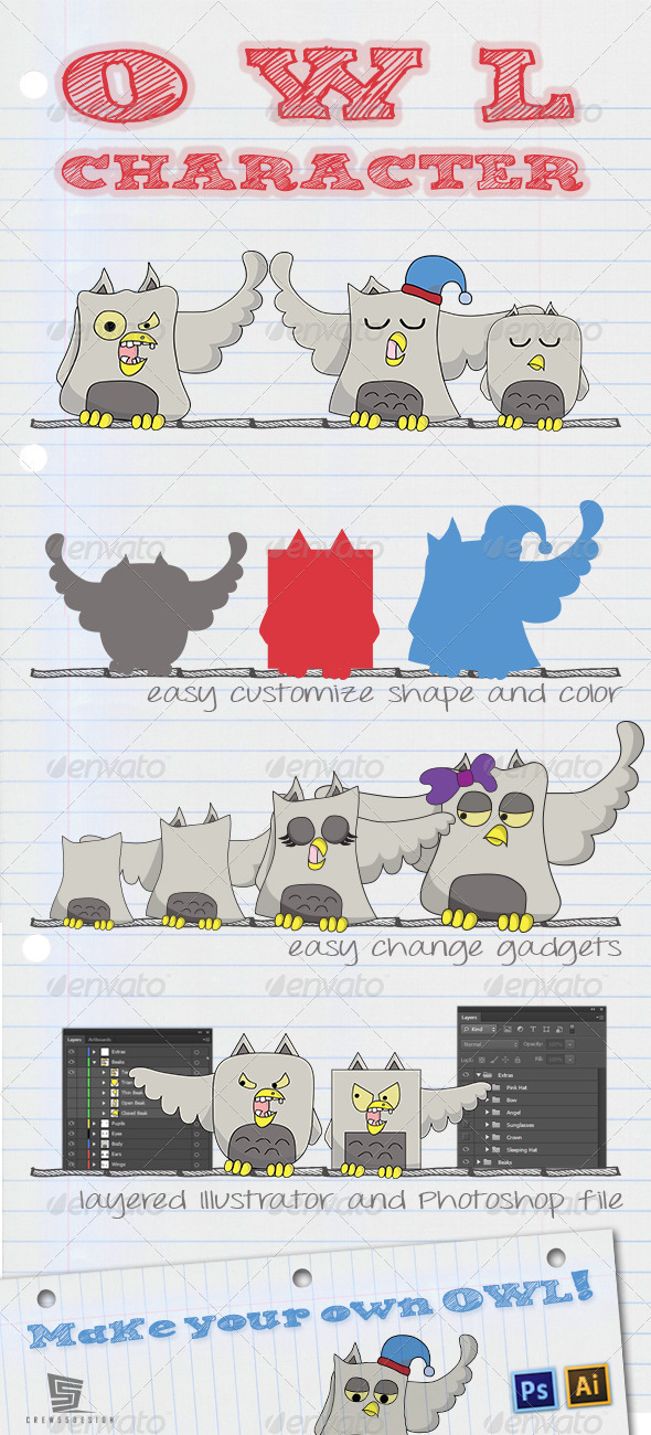 Owl Character - Animals Characters