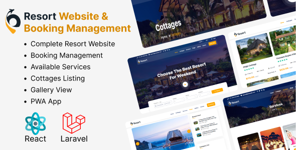 Yesort  PWA Resort Website & Booking Management Web Application