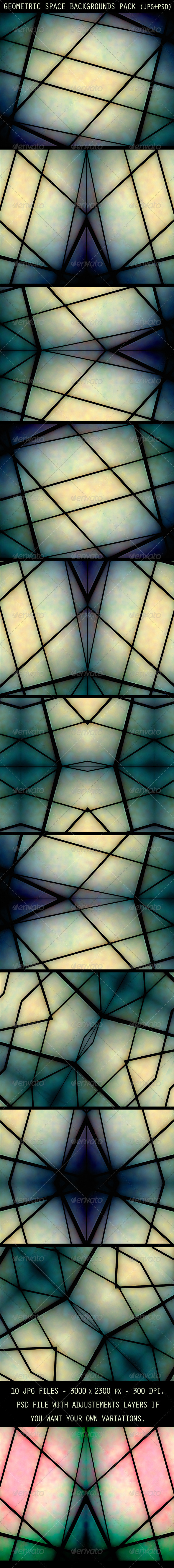 Geometric Space Backgrounds Pack - Tech / Futuristic Backgrounds