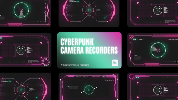 Cyberpunk HUD Camera Recorder for After Effects Elements template preview
