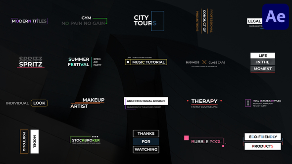 Minimal Titles for After Effects Titles template preview