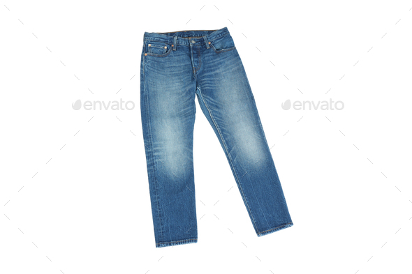 Concept of jeans, casual cloth concept, isolated on white background