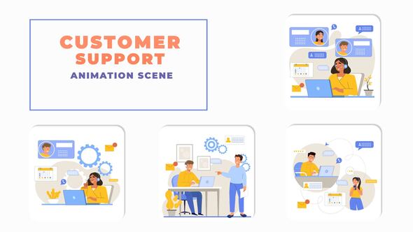 All Time Customer Support Animation Scene