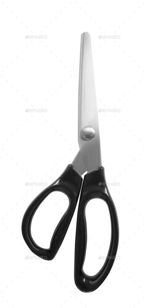 Scissors On White Background Stock Photo by photobalance