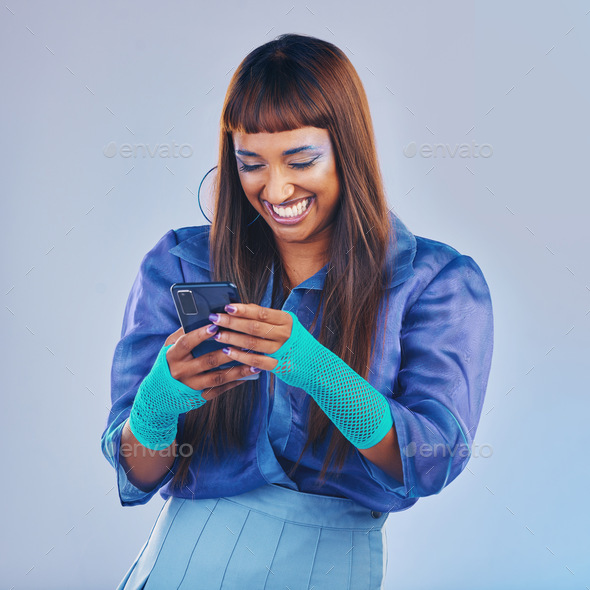 Phone, chat or hands of woman online for email communication, texting or  social media. Reading news Stock Photo by YuriArcursPeopleimages