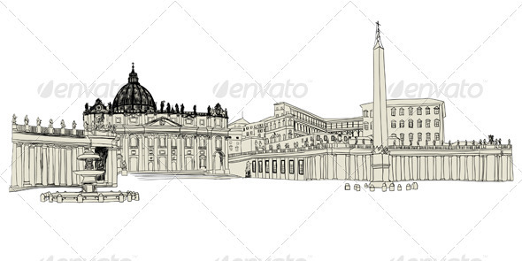 Vatican Sketch - Buildings Objects