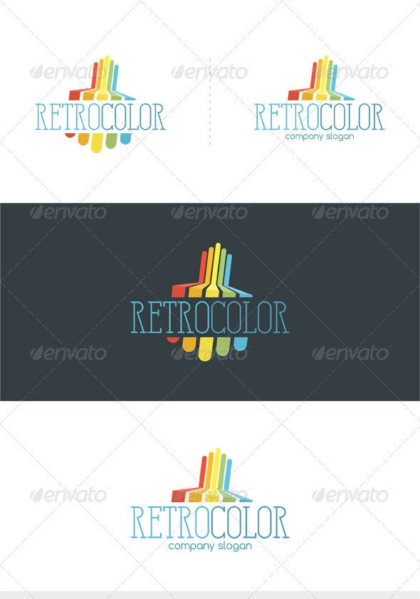 Retro Color Logo - Vector Abstract