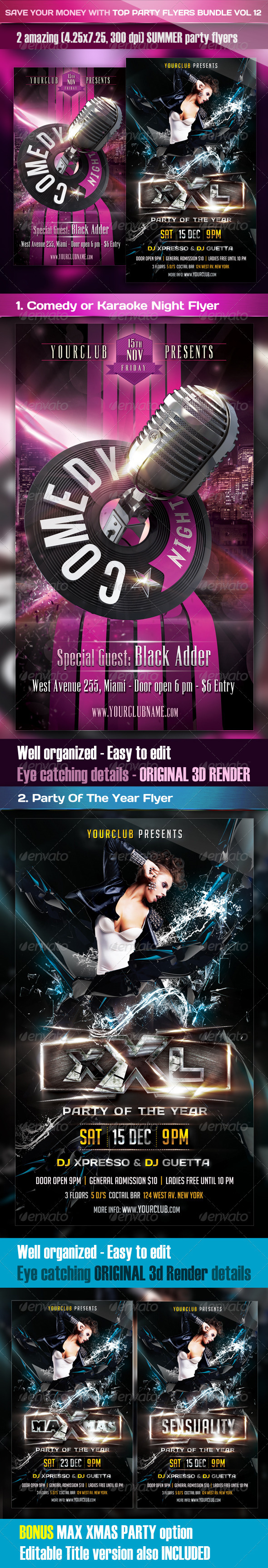 Top Party Flyer Bundle Vol12 - Clubs & Parties Events