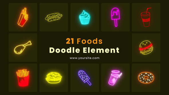 Tasty Foods Doodle Element Pack