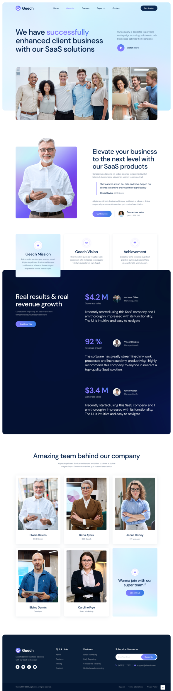Geech - SaaS & Tech Startup Company Elementor Template Kit