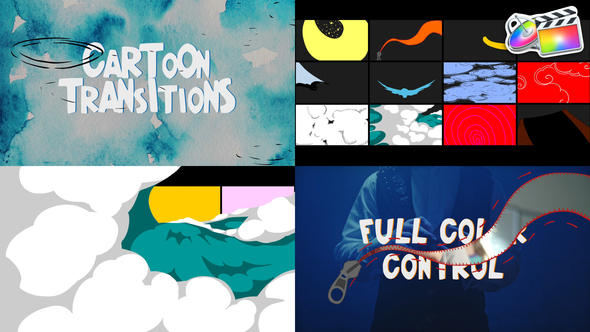 Abstract Cartoon Transitions for FCPX