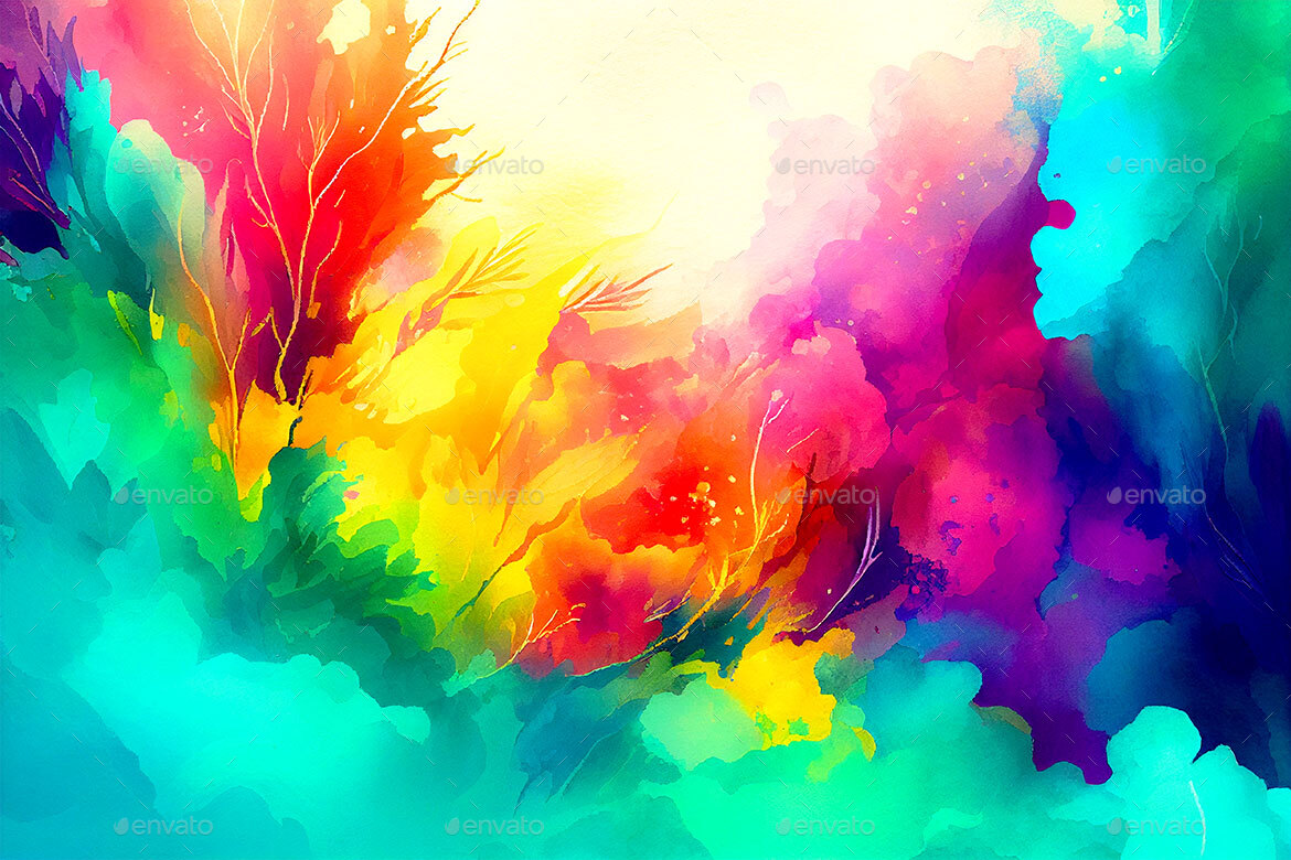 Colorful Watercolor Texture Backgrounds, Graphics 