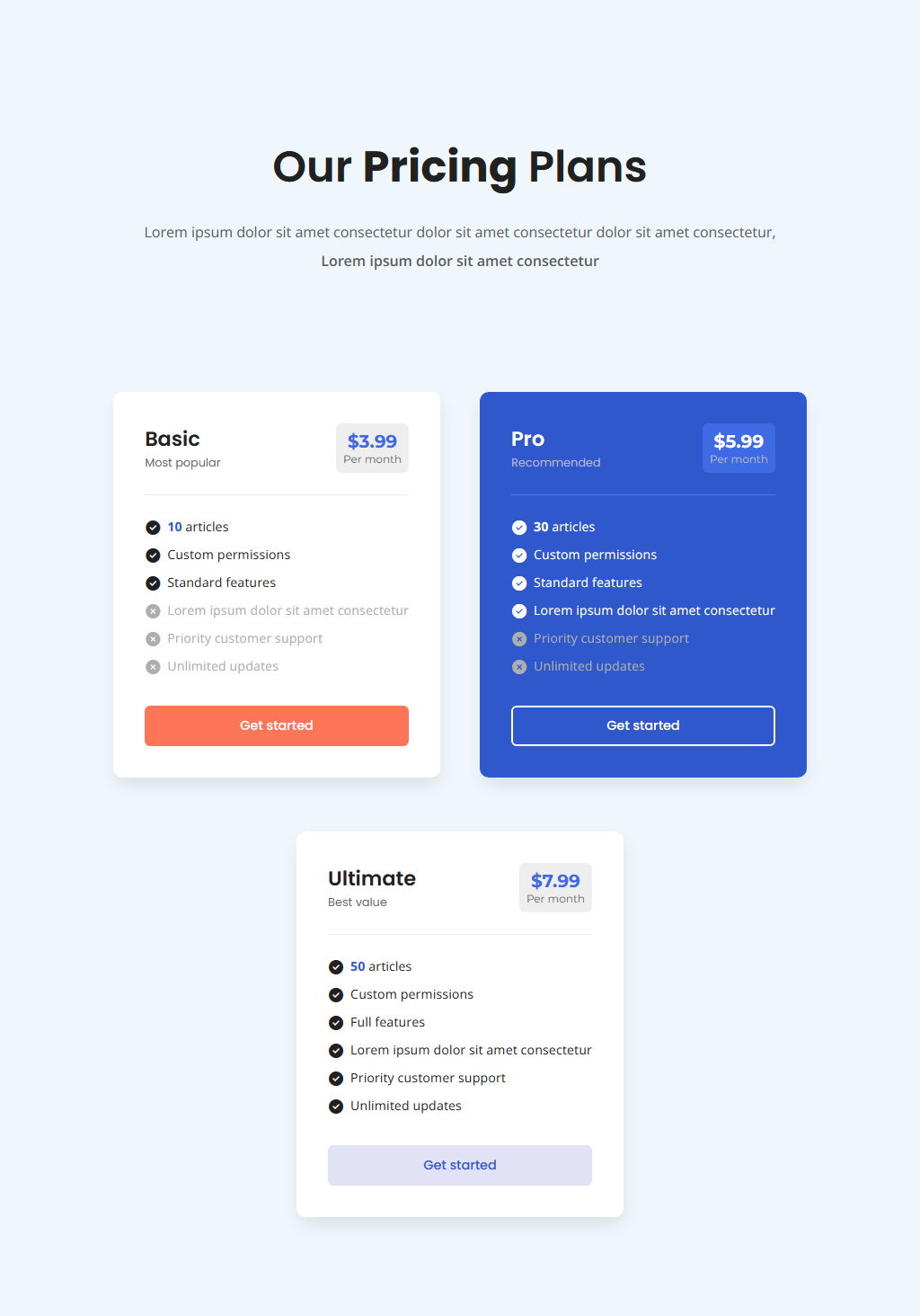 Beautiful Modern and Responsive Pricing Plans HTML CSS Template by IC ...