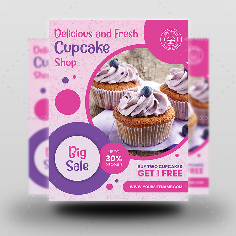 Cupcake Flyer Template Vol.2, Print Templates | GraphicRiver