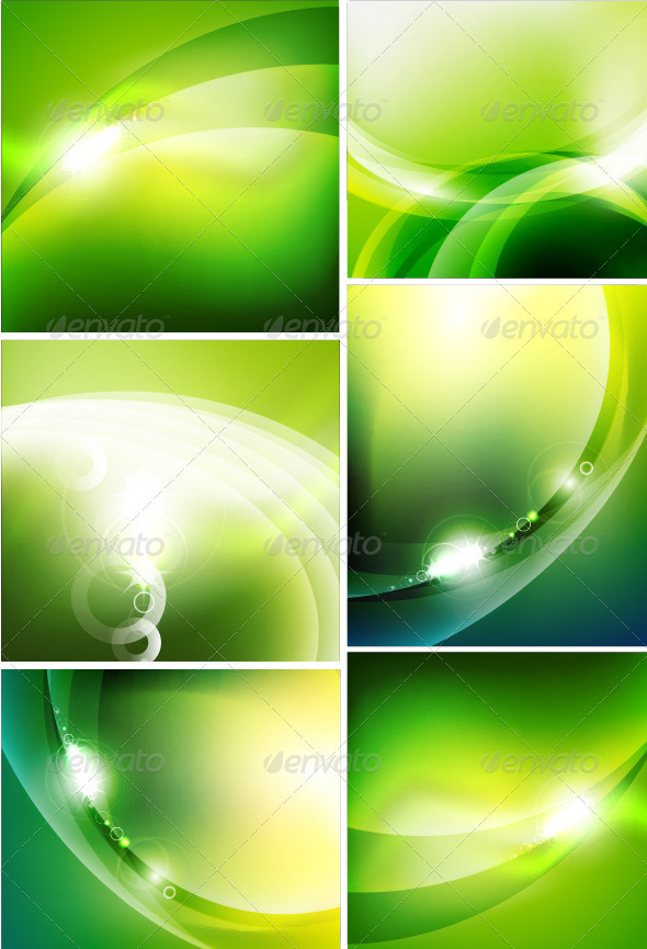 Glossy Green Wave Backgrounds - Backgrounds Decorative
