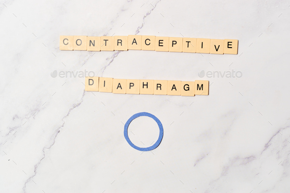 Diaphragm, contraceptive method concept and sex education.