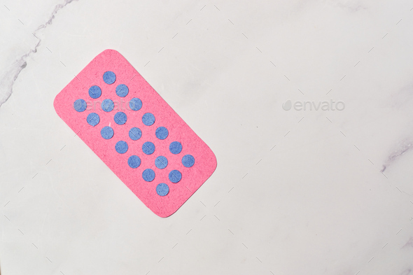 Birth or Contraceptive pills, contraceptive method concept and sex education.