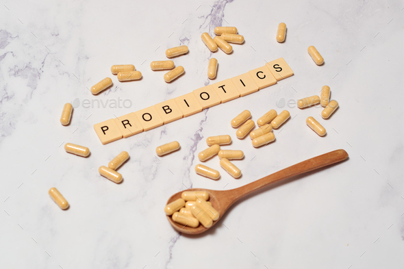 Probiotic pills for better digestion and intestinal flora