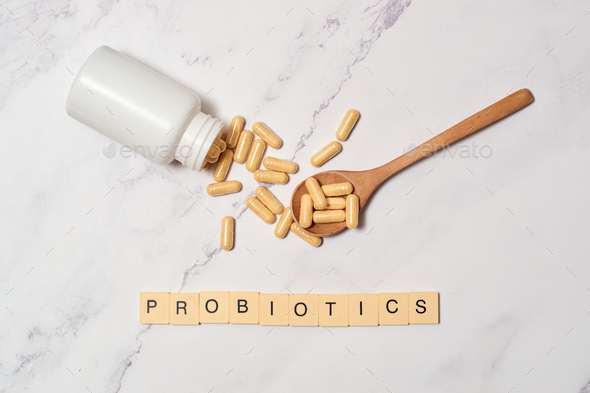 Probiotic pills for better digestion and intestinal flora