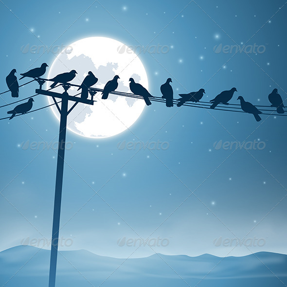 Birds on a Line - Animals Characters