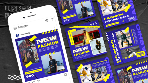 Urban Fashion Instagram Media Post Product Promo template preview