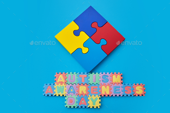 World Autism day background. 2 April world autism awareness day background