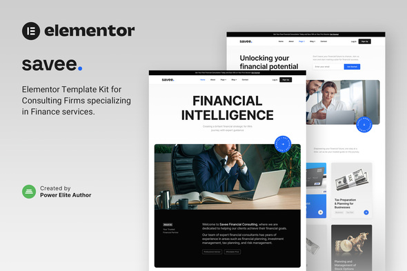 Savee – Financial Consulting Elementor Template Kit