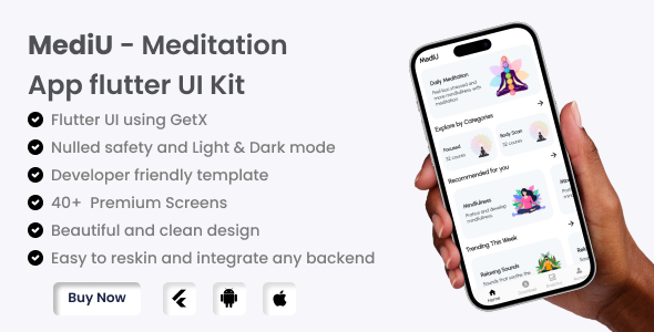 MediU - Meditation App flutter UI Kit