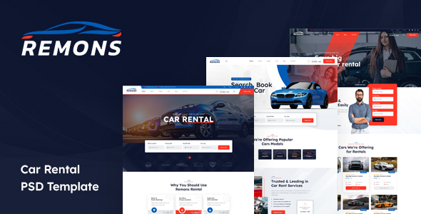 Remons - Car Rental PSD Template