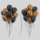 Loop Bundle of Golden Balloons on a Green Background - VideoHive Item for Sale