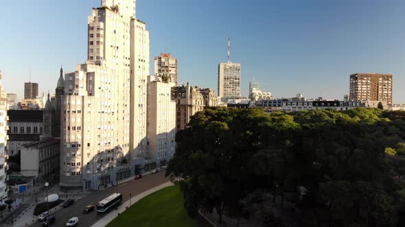 Aerial View of the Skyline of Retiro Neighborhood in Buenos Aires, Argentina alt