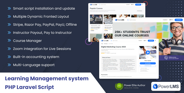 PowerLMS  PHP Laravel Learning Management System Script