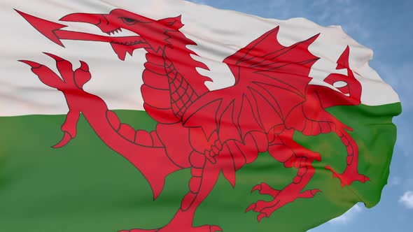 Red dragon Flag Of Wales., Motion Graphics | VideoHive