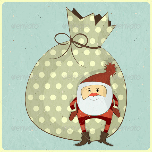 Christmas Cards with Cartoon Santa - Christmas Seasons/Holidays