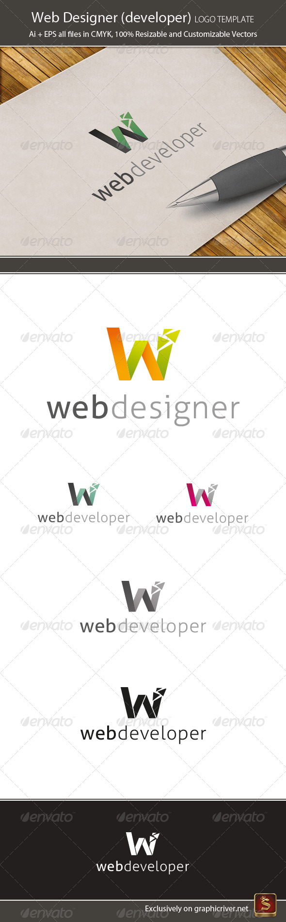 Web Designer & Developer Logo Template - Letters Logo Templates